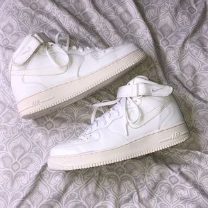 All white Air Force 1s